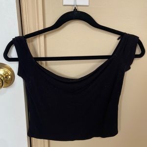 Black Off the Shoulder Garage Top M